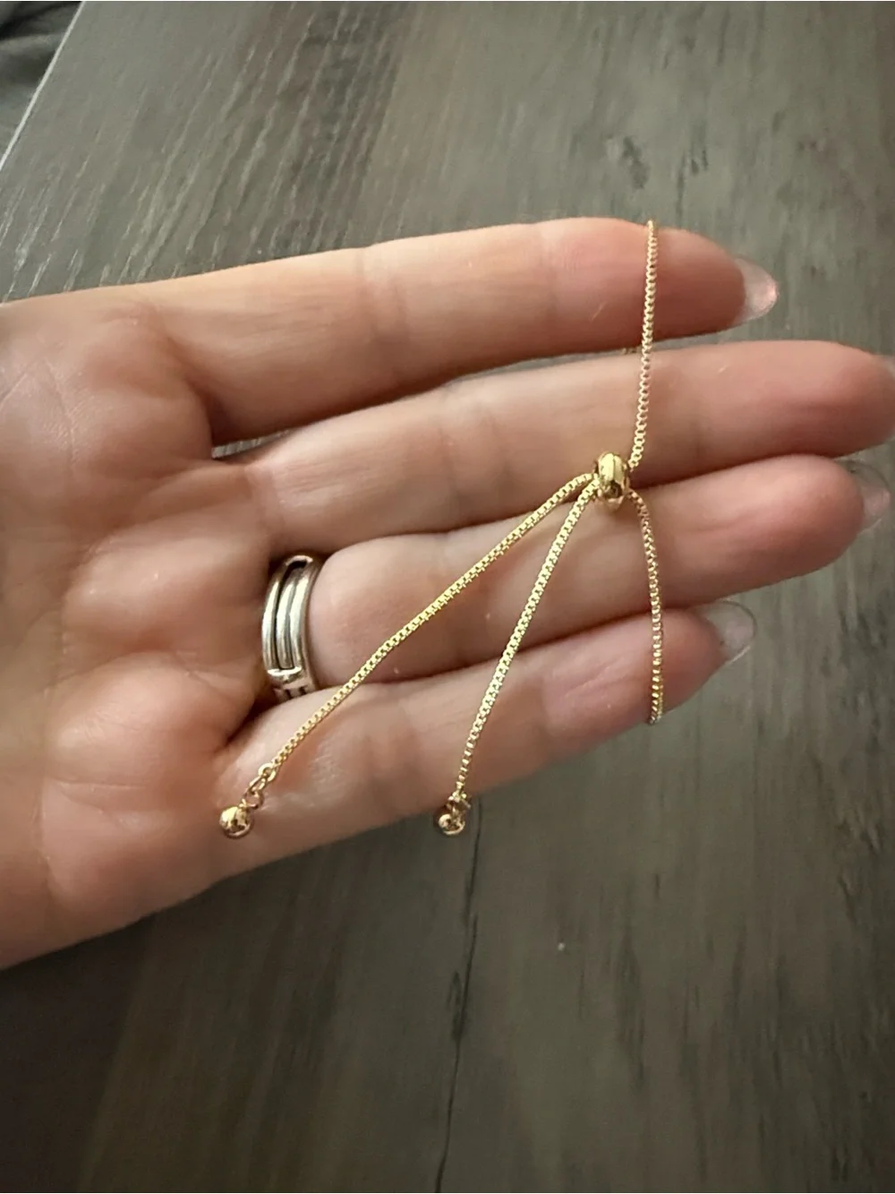 Dainty 14K Gold Plated Rose Bracelet with Red Gemstone Adjustable Jewelry